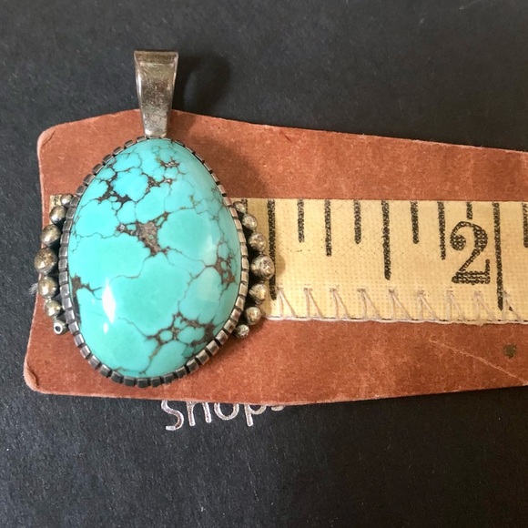 Signed Navajo turquoise and Sterling pendant - Picture 10 of 14